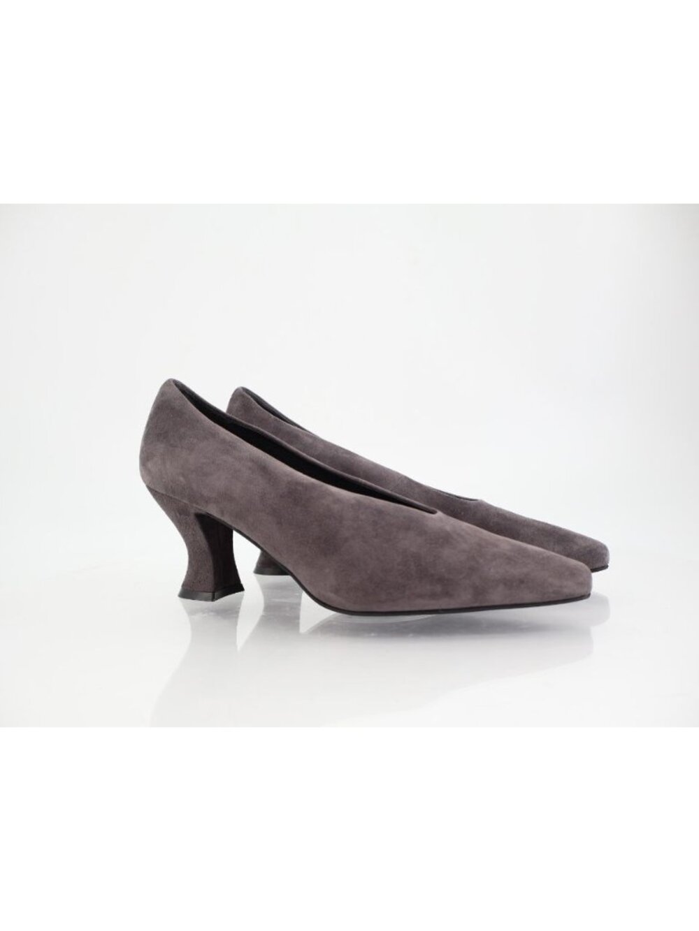 Jeffrey Campbell Hints Pump Gray Suede Pointed Kitten Heel Size 10 Slip On Shoes
